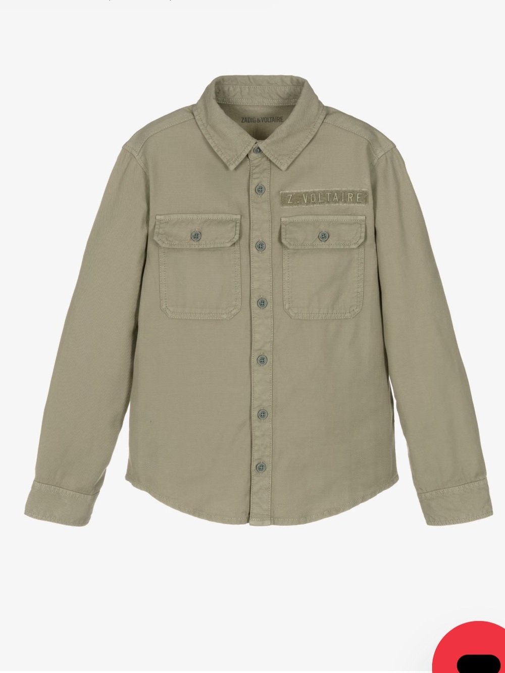 Boys Olive Green Utility Button-Down